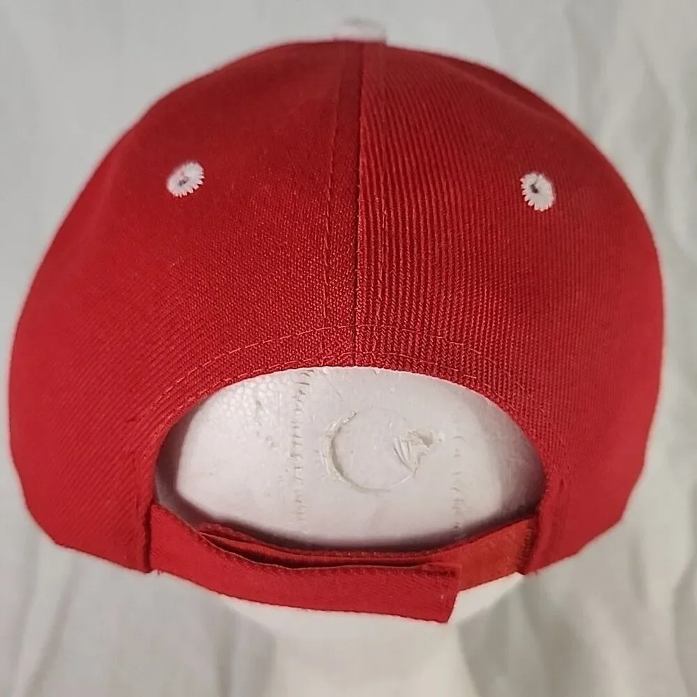 Cap Florida Red White Hat 2 Dolphins embroidered Two Tone Bill Adjustable READ